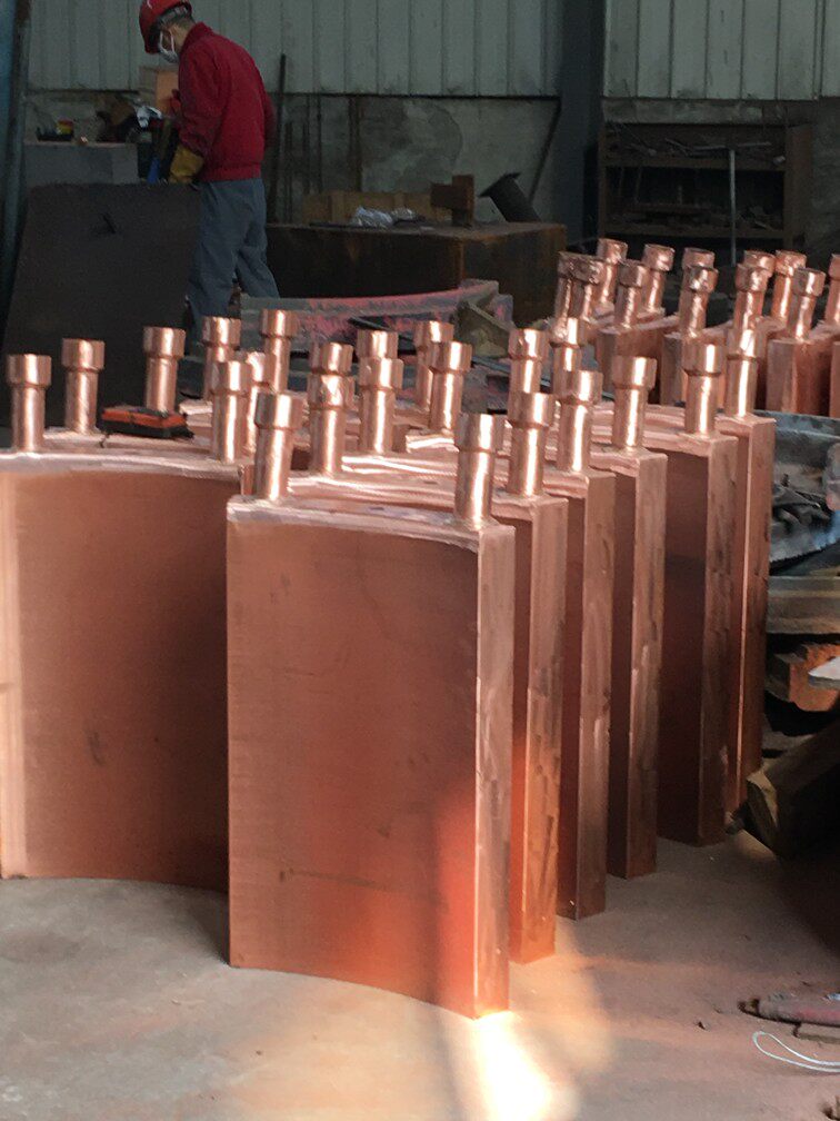 冶金电炉矿热炉硅锰炉工业硅电石炉紫铜锻造铜瓦水冷导电铜瓦