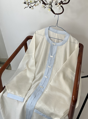 锦上堇瑟汉服圆领万历长衫窄袖晚明风日常春秋款明制天丝混纺