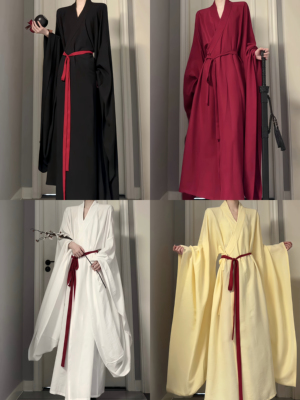 锦上堇瑟《栖月》交领长衫汉服直裾男女同款纯色居家内搭通勤汉服