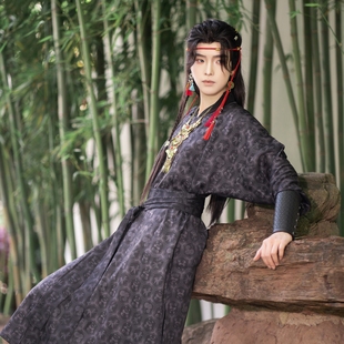 中国风侠客非古装 唐制圆领袍熊猫汉服男女同款 蜀道三 锦上堇瑟