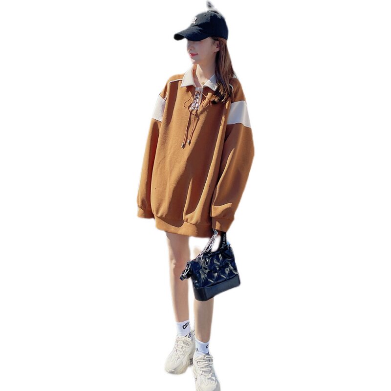 粉色polo领长袖卫衣女2025秋季新款运动休闲减龄小个子漂亮上衣潮,女装卫衣/绒衫,浙宝256