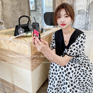碎花连衣裙女夏娃娃领高级感法式宽松显瘦甜美初恋小个子裙子小众图片
