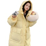 两天内出货2022冬新款长款连帽服D722-P190-控278，女装棉衣/棉服，浙宝256