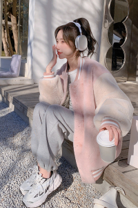 档口现货 2023冬 粉色兔毛外套棒球服 D721-P145-控228图片