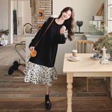 法式假两件拼接卫衣连衣裙女2025春秋新款韩版宽松显瘦复古碎花裙,女装连衣裙,浙宝256, 法式假两件拼接卫衣连衣裙女2025春秋新款韩版宽松显瘦复古碎花裙,女装连衣裙,浙宝256,