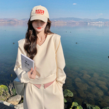 现货2024春新款空气层裤子套装C189-P150-控218有弹性已缩水，女装运动套装，浙宝256