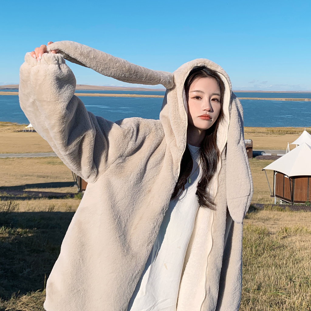 档口已现货2025冬新款兔耳朵外套内里加绒D712-P140-控228，女装棉衣/棉服，浙宝256