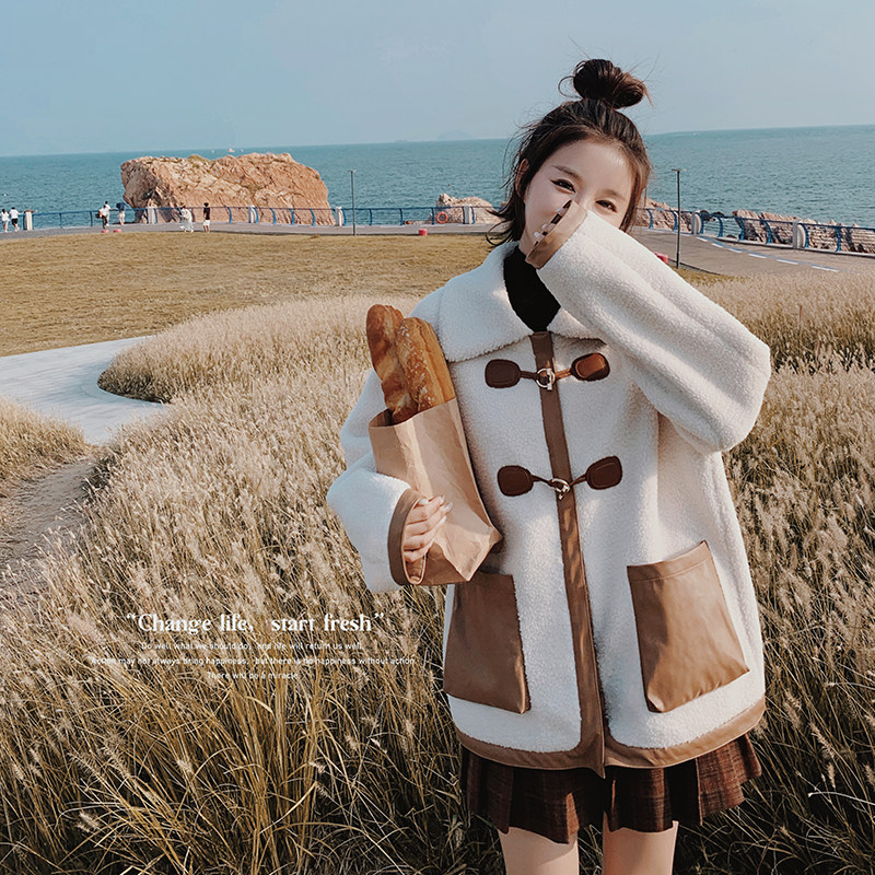 档口现货新款2023冬皮毛一体复合羊羔毛D729-P165-控248,女装短外套,浙宝256