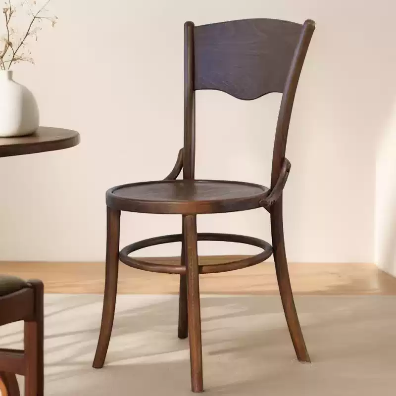 北欧复古实木靠背餐椅