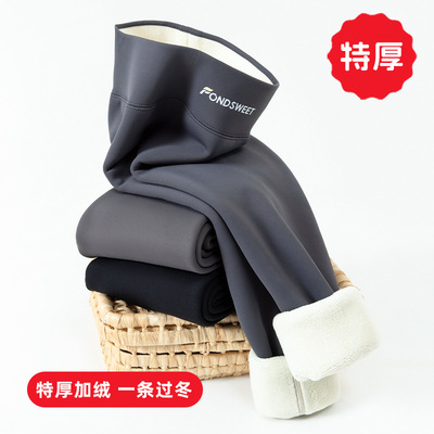 儿童特厚加绒鲨鱼裤冬季女童加厚外穿打底裤宝宝A类保暖裤子棉裤