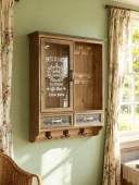 ZAKKA出口欧洲法式 乡村风实木复古玻璃门壁挂柜钥匙盒挂钩收纳柜