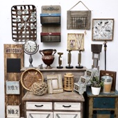 外贸展会打样孤品复古家居庭院装 饰品铁木园艺杂货摆件工艺品集合