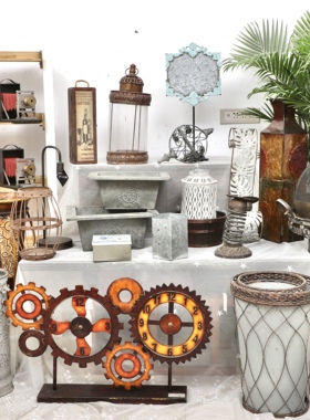 特价处理孤品--外贸展会样品家居饰品仿古做旧摄影道具桌面摆件