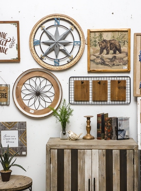 孤品大集合--外贸复古做旧铁艺壁饰家居民宿餐厅墙面创意装饰壁挂