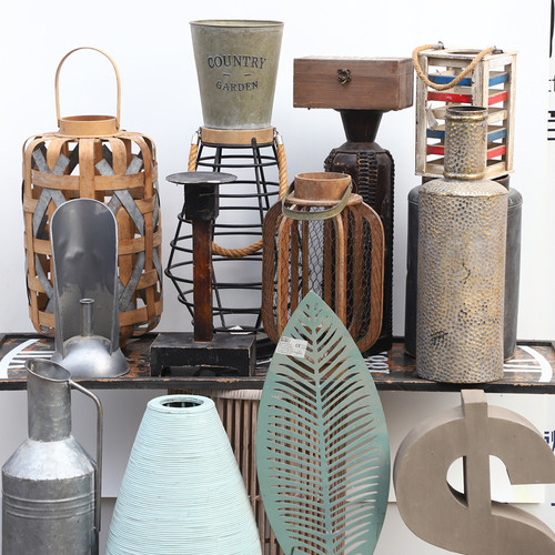 特价处理孤品--美式乡村风家居庭院装饰工艺品铁艺木质杂货挂摆件