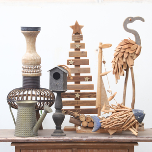 孤品集合--设计师款家居装饰品仿古纯手工工艺漂流木创意装饰摆件