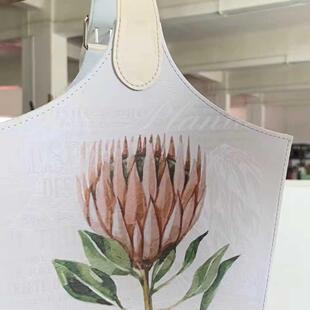 出口欧洲帝王花图案皮质手提包收纳包 40cm 可折叠