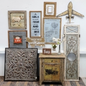 家居墙饰创意装 孤品集合 美式 饰工艺品铁艺木质做旧墙壁艺术壁挂