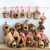 孤品大集合 原生态户外挂件纯手工草编藤编花园庭院吊饰鸟窝鸟巢