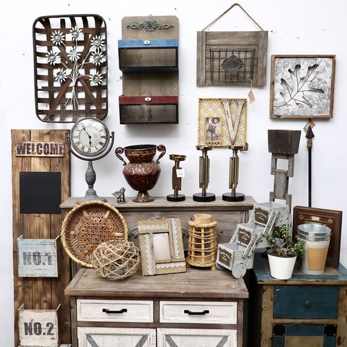 孤品大集合--美式乡村风家居庭院装饰工艺品铁艺木质园艺挂件摆件