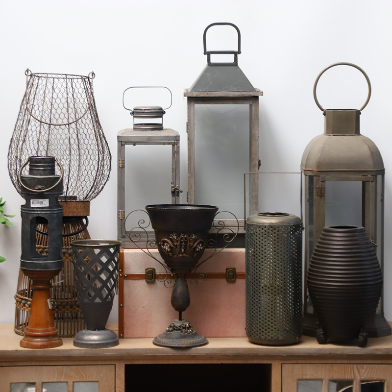 孤品大集合--美式乡村风别墅民宿庭院装饰品铁艺木质杂货挂件摆件