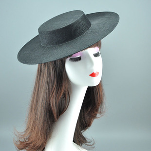 麻纱平顶帽子胚lotita汉洋折衷法式复古写真手工头饰新娘礼帽影楼