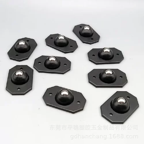 供应黑色可粘贴滚珠式万向轮热卖