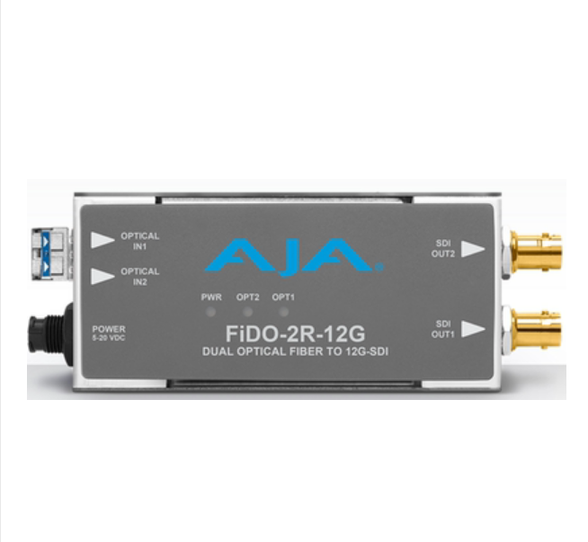 AJA FiDO-2R-12G 2通道单模LC光纤 到12G-SDI接收器 4K视频转换器