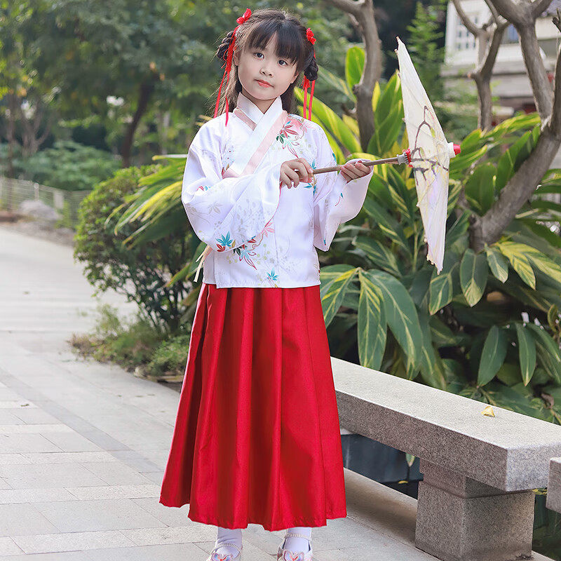 儿童汉服女童改良长袖明制袄裙中唐装