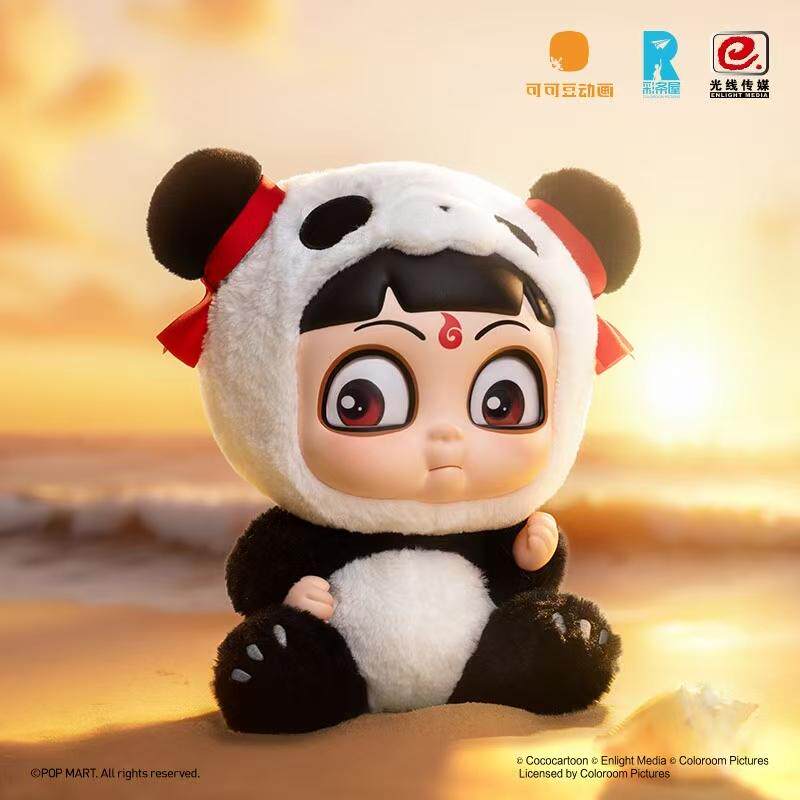 POPMART泡泡玛特哪吒之魔童闹海熊猫哪吒白龙敖丙搪胶脸毛绒潮玩