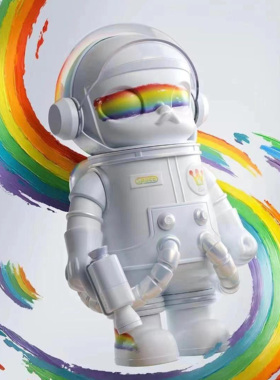 熊玩POPMART泡泡玛特 Mega SPACE MOLLY 400%rainbow彩虹潮玩手办