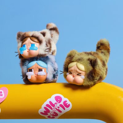 熊玩POPMART泡泡玛特CRYBABY豹豹猫猫搪胶毛绒挂件哭娃盲盒礼物