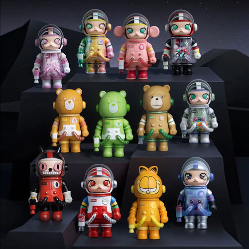 熊玩POPMART泡泡玛特MOLLY宇航员周年盲盒100%系列潮玩手办三代