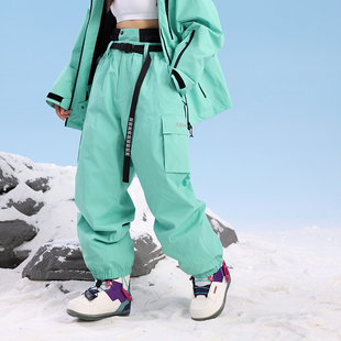 雪地裤 防雪裤 子 女加绒宽松3L防水防风双板男款 XXXsnow单板滑雪裤