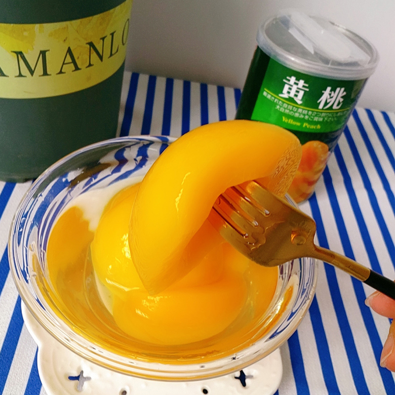 万叶水果罐新鲜黄桃罐头425g*8礼盒装江浙沪包邮水果罐头提货券