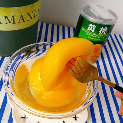 万叶水果罐新鲜黄桃罐头425g*8礼盒装江浙沪包邮水果罐头提货券