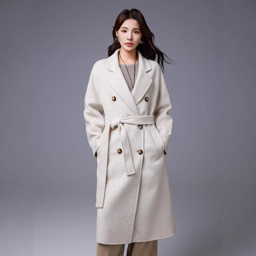 经典款101801双面羊毛大衣女加长款羊绒毛呢外套2025年秋冬新款外