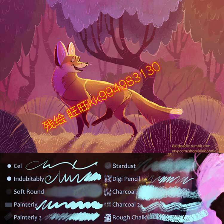 Clip Studio Paint笔刷 30款绘画手绘插画卡通厚涂纹理笔触CSP26图片