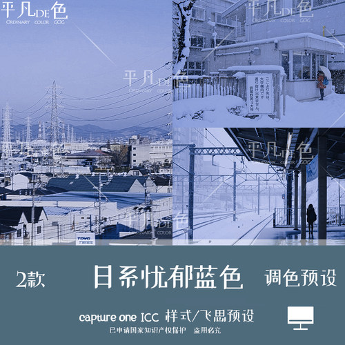 capture one样式 日系小清新忧郁蓝色调调色滤镜C1飞思预设CO862