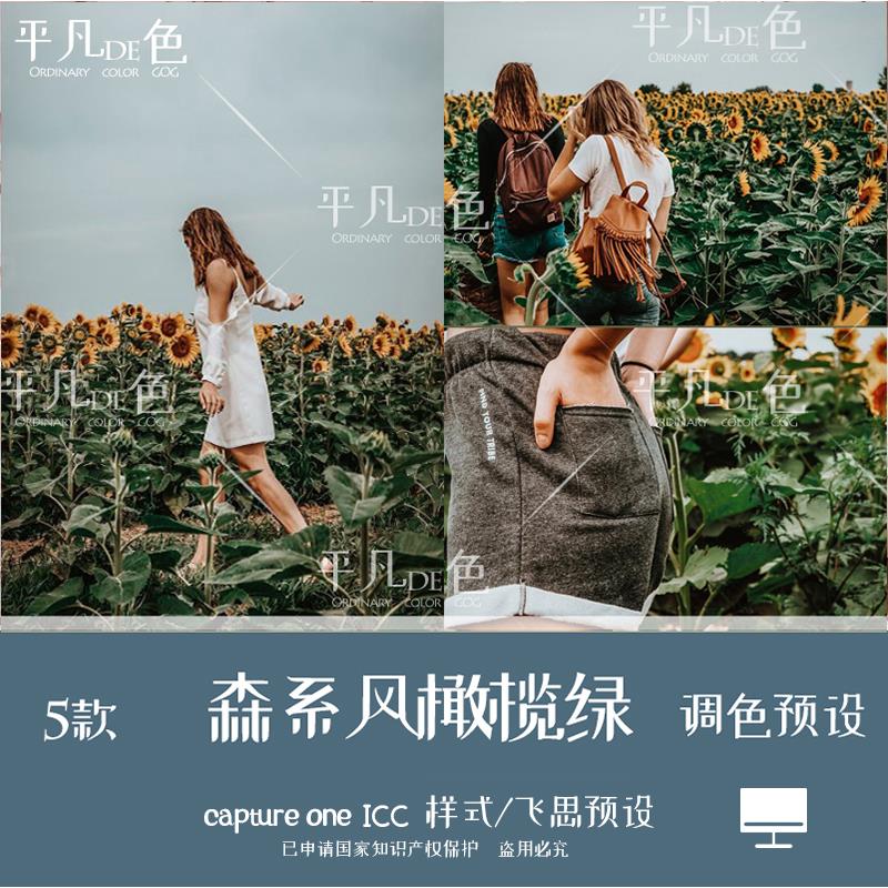 capture one样式 森系橄榄绿电影胶片摄影滤镜C1飞思预设CO707