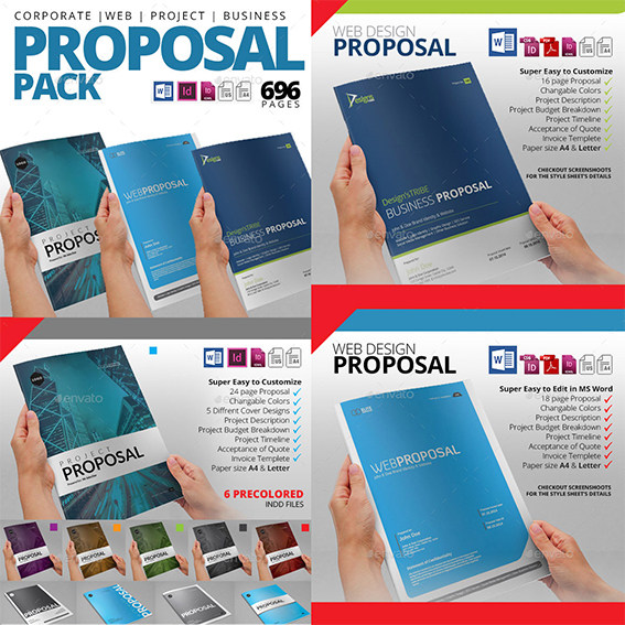 indesign/word模板a4 3套58p品牌商务企业个人手册id模板素材