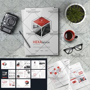 16页竖版 Indesign模板A4 产品VI品牌手册画册杂志企业ID设计素材