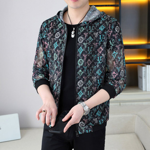 防晒衣男士夏季薄款冰丝透气网眼加大码皮肤衣服夹克开衫钓鱼外套