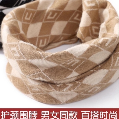 围脖保暖女士秋冬季防寒时尚千鸟格围巾男款护颈脖套骑行防风面罩