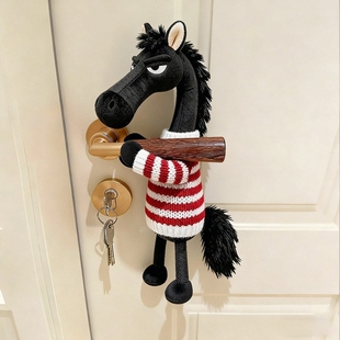 马年吉祥物新款小马玩偶挂件门把手保护套房间吊灯新年氛围感装饰