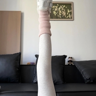 小个子弹力高腰外穿紧身加绒连袜裤 2025新款 女秋冬季 燕麦白打底裤