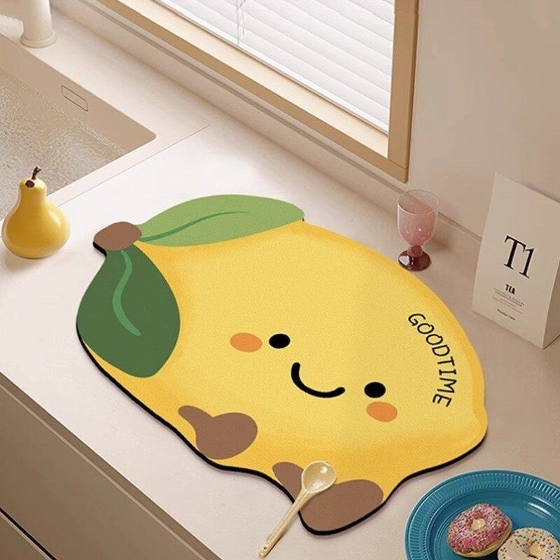 厨房台面沥水垫矽藻泥杯垫吸水凉垫可爱桌面防烫隔热垫咖啡机垫子