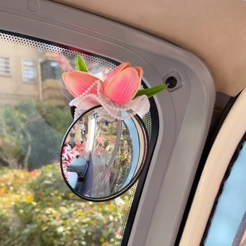 电动三轮车后视镜吸盘式大视野凸面辅助镜反光镜广角小圆镜倒车镜