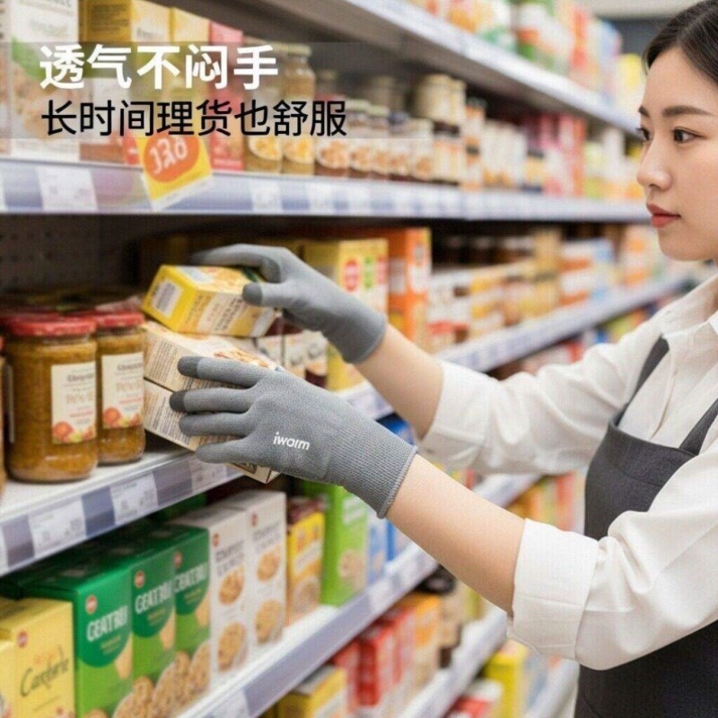 超市理货专用手套摆货干活快递员套分拣跑送外卖打包耐磨触屏防滑