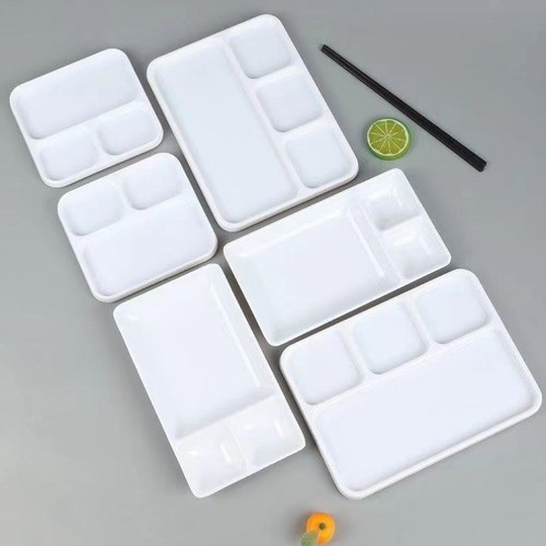 密胺调色盘景德镇三格纯白美术生大容量调色板水彩国画颜料磁碟